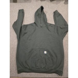 Vintage Carhartt Hoodie 2XL Men's Green Heavyweight Workwear Sweatshirt 2000s